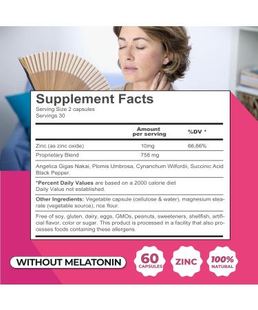 ZENZSUAL Bye Bye Menopause - 100% Vegan Hormone Support Estrogen & Sugar Free - 60 Capsules for Menopause Relief - Buy Online on GoSupps.com