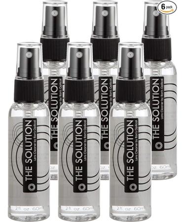 The Solution Lens Cleaner Spray | Pack of 6-2oz Alcohol Free Eyeglass Lens Cleaning Spray for Glasses, Lens, Screens