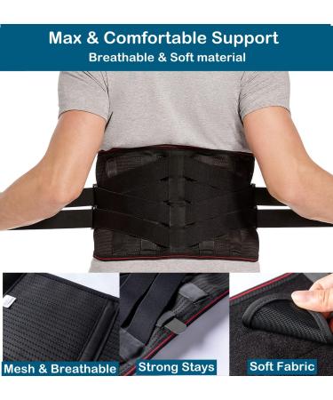 Buy Back Braces for Lower Back Pain Relief - Adjustable Support Belt for Men & Women - Ideal for Lifting & Moving - Black Medium - Buy Online on GoSupps.com