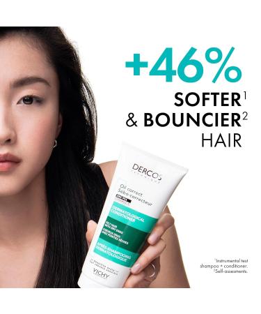 Vichy Dercos Oil Correct Hair & Scalp Conditioner with Zinc PCA & Silica. Results in clean scalp bouncy & airy hair & roots. Hypoallergenic Dermatologist Recommended 200ML - Buy Online on GoSupps.com