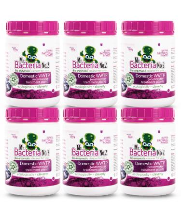 Mr. Bacteria No. 2 Bacteria Activator and Cleaner for Your Home Wastewater Treatment Plant Bacteria Waste Water Tank 500 g Pack of 6 500 g (Pack of 6)