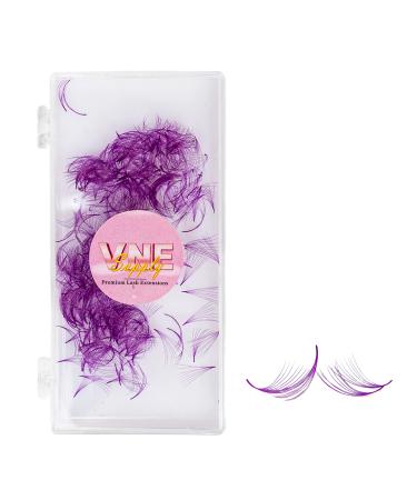VNE 500 Fans Colorful Lash Extensions | Premade Volume Lash Extensions | Premade Mega Volume Fans | Single color box (14mm- D curl  Purple- 6D) 14mm- D curl Purple- 6D