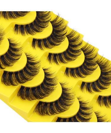 ALICE Cat Eye Lashes D Curl Russian Strip Lashes 17mm Fluffy False Eyelashes Clear Band Eyelashes Dramatic Faux Mink Lashes 8 Pairs 9 Pairs- P9 - Buy Online on GoSupps.com