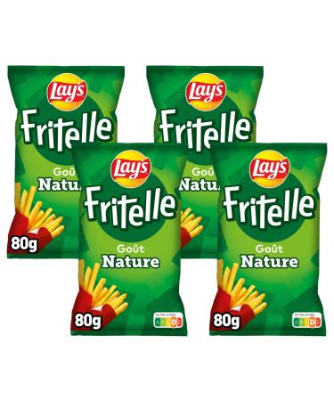 Lay's Fritelle Avec Sa Forme Originale De Frite Fritelle Go t Nature 80 g (Lot de 4)