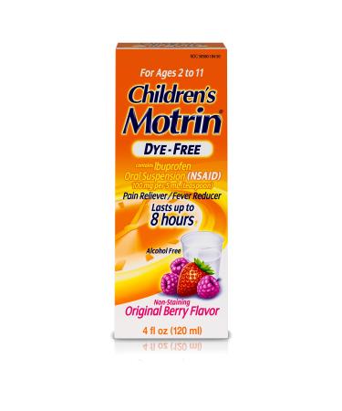 Children's Motrin Oral Suspension Medicine for Kids, 100mg Ibuprofen, Berry Flavored, 4 fl. oz