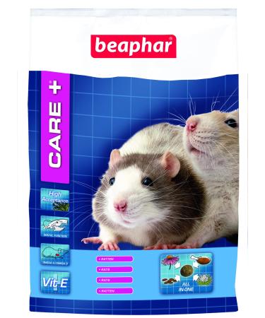 Beaphar - Care+ rat - for rodents and small mammals - with omega -3 and 6 green tea extract spirulina vitamin E yucca schidigera - supports health and well -being - 700 g 700 g (1 Pack)
