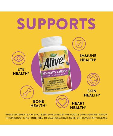 Nature's Way Alive! Women's Energy Multivitamin Tablets - B-Vitamin Complex for Cellular Energy - 130 Count Bottle - Buy Online on GoSupps.com