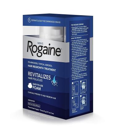 Men's Rogaine 5% Minoxidil Foam for Hair Loss - 3-Month Supply - Buy Online on GoSupps.com
