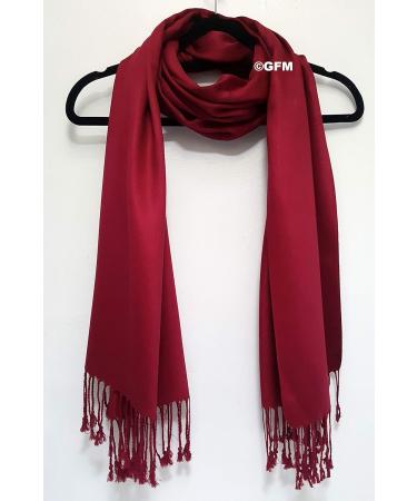 GFM Smooth Shiny Pashmina Style Scarf - Dark Red - Buy Online on GoSupps.com
