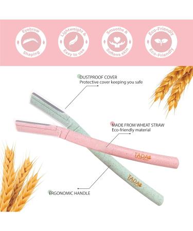 TADA Natural Beauty Biodegradable Dermaplaning Tool 12pk - Eco-Friendly Face & Eyebrow Razors Exfoliating Shaver (Pink - Buy Online on GoSupps.com