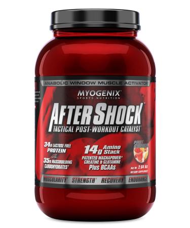 Myogenix Aftershock Post Workout  Unlimited Muscle Growth | Anabolic Whey Protein | Mass Building Carbohydrates | Amino Stack Creatine and Glutamine Plus BCAAs | Fruit Punch 2.64 lbs Fruit Punch 2.64 Pound (Pack of 1)
