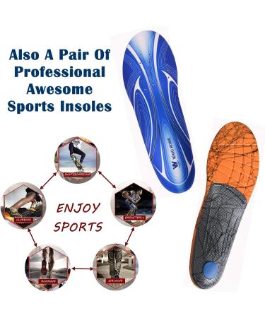 Orthotic Insoles for Flat Feet & Plantar Fasciitis - Arch Supports for Pain Relief | Unisex Blue Size US Men 8.5/Women 10.5 - Buy Online on GoSupps.com