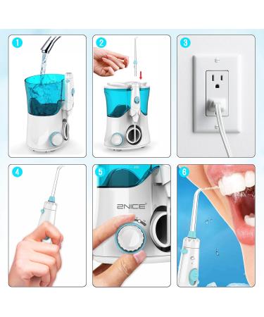 Silver Fork Water Flosser - 10 Pressure Settings Oral Irrigator Anti-Leakage Dental Cleaner with 7 Tips 600ml High Capacity for Braces & Teeth Care (Blue - Buy Online on GoSupps.com