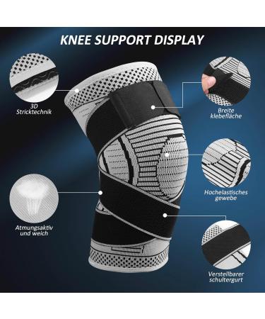 Ruilala Sport Knee Support - Compression Band for Men & Women | Elastic Knee Sleeves for Meniscal Tear Arthritis & Fitness (Gray L) - Buy Online on GoSupps.com