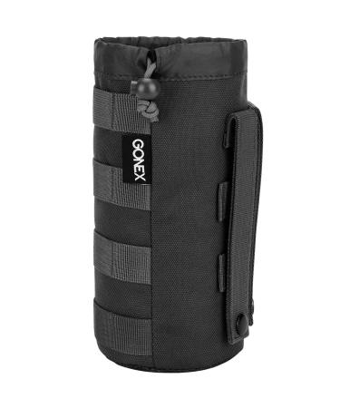 Gonex Tactical MOLLE Water Bottle Pouch, Drawstring Open Top & Mesh Bottom Travel Water Bottle Bag Hydration Carrier Black