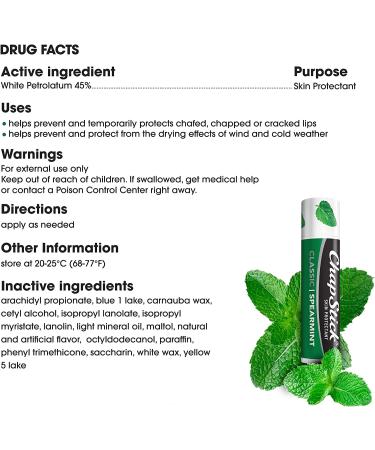 Chapstick Classic Spearmint Lip Care - Skin Protectant 0.15 oz (4 g) - Buy Online on GoSupps.com