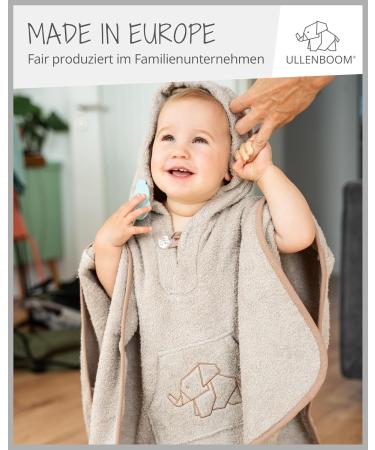 ULLENBOOM BADEPONCHO BABILY | 100% Cotton Terry Baby Bath Towel & Robe (1-3 Years) | Oeko-Tex Certified | Made in EU - Buy Online on GoSupps.com