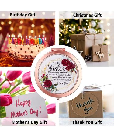 OHSunFLower2 Sister Gifts - Rose Gold Compact Mirror for Sisters - Birthday & Graduation Gift - Buy Online on GoSupps.com
