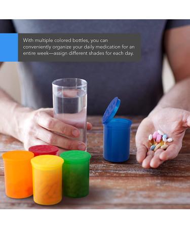 10 Pack Airtight 30 Dram Empty Pill Bottles with Caps - Multi Use Prescription Medicine Container for Herbs, Candy, Crafts - Transparent Multi Color - Buy Online on GoSupps.com
