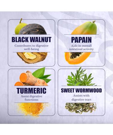 Cleanse24 Intestinal Cleanse - Herbal Gut Cleanse with Wormwood Papaya & Black Walnut 60 Capsules for Men & Women - Effective Digestive Health Solution - Buy Online on GoSupps.com