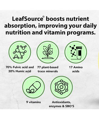 LeafSource Humic Fulvic Acid Liquid 2oz - Trace Minerals with Electrolytes, Collagen, Vitamins - Superior Ratio for Energy, Gut & Joint Health, Immune Support - 180 Servings - Buy Online on GoSupps.com