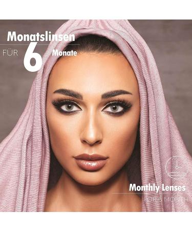 Anesthesia Colored Contact Lenses - Addict Gray (-2.50 Diopter) | Monthly Strongly Covering Lenses for Dark Eyes | Natural Look | 6-Month Wear - Buy Online on GoSupps.com