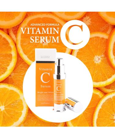 Lansley Natural Vitamin C Serum | Best Organic Korean Anti-Aging Serum for Acne Scars & Wrinkles | 20ml All Skin Types - Buy Online on GoSupps.com