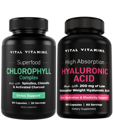 Vital Vitamins Chlorophyll Complex 60 ct + Hyaluronic Acid Capsules 60 ct