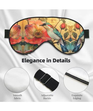SSIMOO Flower and Bird Soft Sleep Eye Mask | Breathable Travel Eye Patch for Women | Perfect for Relaxation & Comfort - Buy Online on GoSupps.com