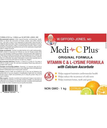 Preferred Nutrition Medi C Plus Citrus with Calcium Powder Vitamin C & L- Lysine Formula (1kg C) - Buy Online on GoSupps.com