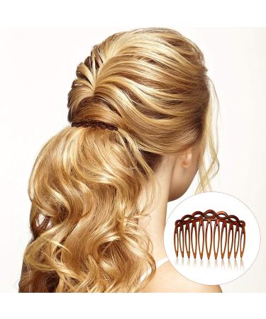 16-Piece Women's Hair Comb Set - French Twist Decorative Combs for Bridal Wedding Veil - Plastic Hair Clips for Girls in Black, Transparent, Light Coffee, Dark Coffee - Buy Online on GoSupps.com