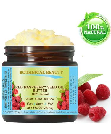 Buy 100% Pure Raw Red Raspberry Seed Oil Butter - Virgin Unrefined Cold-Pressed 8 Fl Oz | Vitamin E & C Rich for Face Skin Body Hair Lips Nails | International Shipping Available - Buy Online on GoSupps.com