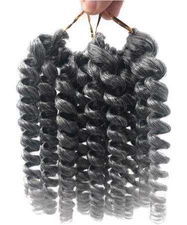 Coolbers 8 Inch Silver Grey Crochet Braids Hair Extensions Ombre Jumpy Wand Curl Jamaican Curl Crochet Twist Braiding Hair (8 Inch 1B/Gray) 8 Inch 1B/Gray - Buy Online on GoSupps.com