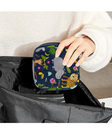 Animal Jungle Color Period Bag | Sanitary Napkin Storage & Travel Makeup Pouch - GIAPB - Buy Online on GoSupps.com