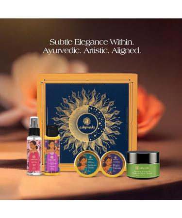 Ashpveda Luxury Ayurvedic Hydrate & Shine Collection Wedding Gift Box Set for Women and Men | Premium Luxury Face Care Gift Set with Face Wash Rose Water Face Scrub and Night Cream - Buy Online on GoSupps.com
