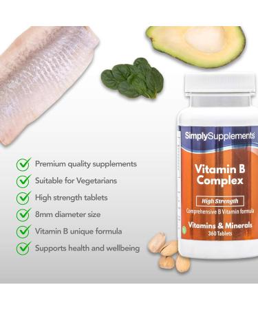 High Strength Vegan Vitamin B Complex Tablets | 360 Tablets | Supports Brain Function & Energy | All 8 B Vitamins with Biotin & Folic Acid | Made in UK - Buy Online on GoSupps.com