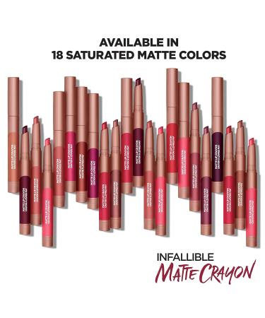 L'Oreal Paris Infallible Matte Lip Crayon in Toffee Cheri - Long-Lasting Lip Color - Buy Online on GoSupps.com