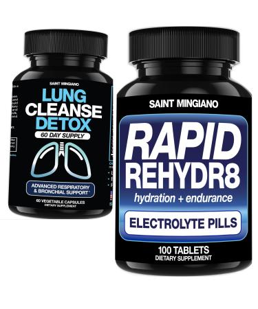 Saint Mingiano Rapid Rehydr8 Electrolyte Tablets 100 - with - Lung Cleanse Detox 60 Day Cleanse
