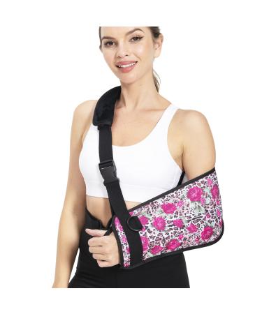 Breathable Arm Sling for Elbow Injury with Waist Belt for Shoulder Injury Women Comfortable Rose Elbow Brace for Broken Arm