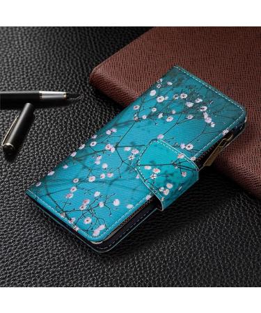 Miagon 9 Card Slots Wallet Case for iPhone 15 Plus Colorful Zipper Wallet Cover PU Leather Magnetic Flip Folio Wrist Strap Stand Protective Bumper Blue Flower iPhone 15 Plus Blue Flower - Buy Online on GoSupps.com