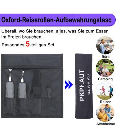Pkpkaut Adaptive Utensils for Parkinson's Patients | Weighted Cutlery Set for Tremors & Arthritis | 5-Part Meal Cutlery for Disabled & Seniors - Buy Online on GoSupps.com