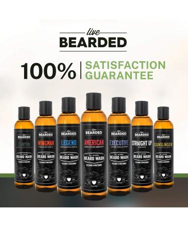 Live Bearded Beard Wash - Canyon | Natural Beard & Face Cleanser | 8 fl. oz. Water-Based Formula | Made in USA - Buy Online on GoSupps.com