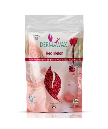 800 grams dermawax red melon hypoallergen waxing pearls for hair removal eyebrow face intimate bikinizone armpits laden beard depilation without non-fleece stripes for all skin types
