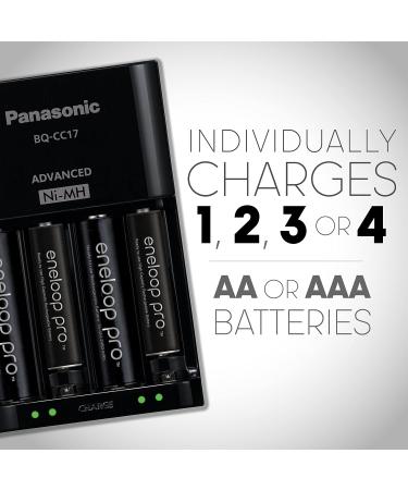 Buy Panasonic K-KJ17K3A4BA Advanced Battery Charger & 4 AAA eneloop pro Rechargeable Ni-MH Batteries - International Shipping Available - Buy Online on GoSupps.com