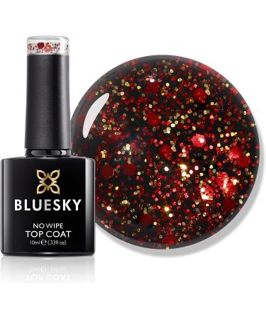 Bluesky Glitter No Wipe Top Coat GTC04 Red 10ml - UV LED Gel Nail Polish - Buy Online on GoSupps.com