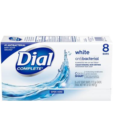 Dial Antibacterial Bar Soap Refresh & Renew White 4 oz - 8 Bars | Antibacterial Protection | Moisturizing Formula - Buy Online on GoSupps.com