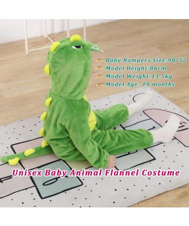 Doladola Baby Boys Girls Green Dinosaur Hooded Onesie | Infant Pajamas Romper | Ages 3-4.5 Years - Buy Online on GoSupps.com