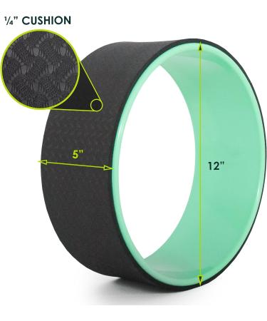 Prosource Fit Yoga Wheel 12 - Improve Poses, Backbends, Flexibility, Balance, Relaxation - Black/White or Black/Green - Buy Online on GoSupps.com