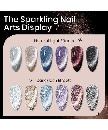 Reflective Cat Eye Gel Polish - 6 Magnetic Colors | Manicure Soak Off UV Gel 038 - Buy Online on GoSupps.com