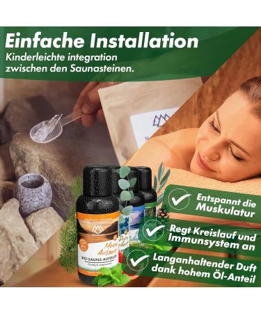 Nordholz Sauna Infusion Set Bio 4x100ml + Menthol Crystals 50g Ultimate Sauna Accessories for Intensive & Relaxing Fragrance - Buy Online on GoSupps.com